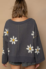 Load image into Gallery viewer, POL V-Neck Floral Pattern Chenille Sweater