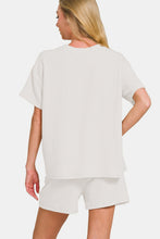 Load image into Gallery viewer, Zenana Rib Short Sleeve T-Shirt and Shorts Set