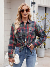 Load image into Gallery viewer, Mandy Plaid Button Up Long Sleeve Shirt **5-10 business day shipping!**