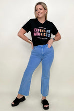 Load image into Gallery viewer, Zenana Acid Washed High Waist Frayed Hem Cropped Kick Flare Jeans