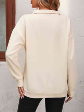 Load image into Gallery viewer, Mandy Zip-Up Dropped Shoulder Sweatshirt  ** 5-10 business day shipping! **
