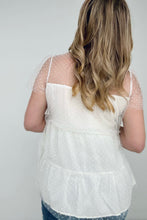 Load image into Gallery viewer, White Birch Short Sleeve Solid Swiss Dot Mesh Knit Top