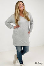 Load image into Gallery viewer, Zenana Soft Stretch F/Terry Drop Shoulder Longline Top