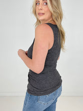 Load image into Gallery viewer, New Color - Zenana Melange Ribbed Button Closure Scoop Neck Top