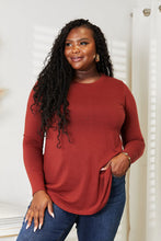 Load image into Gallery viewer, Zenana Full Size Long Sleeve Round Neck Round Hem Top