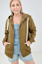 Load image into Gallery viewer, Zenana Solid Zipper Up Hoodie