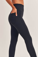 Load image into Gallery viewer, Mono B Tapered Band Solid Leggings with Back Pockets