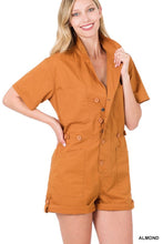 Load image into Gallery viewer, Zenana Woven Cotton Button Front Shirt Romper
