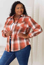 Load image into Gallery viewer, Double Take Plaid Collared Neck Long Sleeve Shirt
