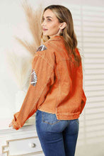 Load image into Gallery viewer, Football Patch Raw Hem Shacket ** 5-10 business day shipping! **