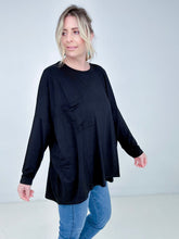 Load image into Gallery viewer, Zenana Luxe Rayon Oversized Round Neck Front Pocket Top