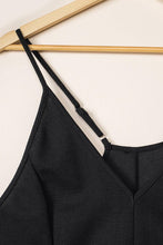 Load image into Gallery viewer, Textured Black Sleeveless V-Neck Pocketed Jumpsuit