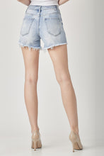 Load image into Gallery viewer, RISEN Star Print Frayed Denim Shorts