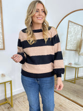 Load image into Gallery viewer, Round Neck Long Sleeve Colorblock Sweater