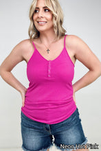 Load image into Gallery viewer, Zenana Ribbed Snap Button Closure Cami Top