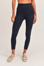 Load image into Gallery viewer, Mono B Tapered Band Solid Leggings with Back Pockets