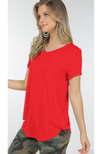 Load image into Gallery viewer, V neck tee in red- FINAL SALE!