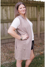 Load image into Gallery viewer, Out on the town cardi vest in mocha-- FINAL SALE!