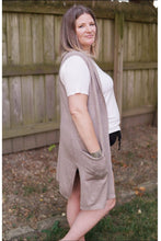 Load image into Gallery viewer, Out on the town cardi vest in mocha-- FINAL SALE!