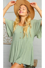 Load image into Gallery viewer, Dance The Night Away Ribbed Top In Sage