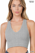 Load image into Gallery viewer, Zenana Ribbed Cropped Raceback Tank Top