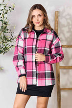 Load image into Gallery viewer, Double Take Plaid Button Up Collared Neck Jacket
