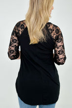 Load image into Gallery viewer, Zenana Plus Lace Half Sleeve Round Neck & Round Hem Top