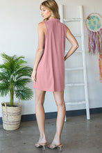 Load image into Gallery viewer, Heimish Full Size Ribbed Johnny Collar Sleeveless Dress