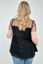 Load image into Gallery viewer, White Birch Short Sleeve Solid Swiss Dot Mesh Knit Top