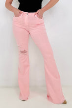 Load image into Gallery viewer, Judy Blue Mid-Rise Overdyed with Destroy Flare Jeans