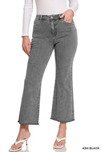 Load image into Gallery viewer, Zenana Acid Washed High Waist Frayed Hem Cropped Kick Flare Jeans