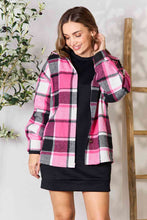 Load image into Gallery viewer, Double Take Plaid Button Up Collared Neck Jacket