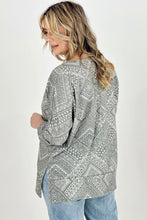 Load image into Gallery viewer, BiBi Aztec Print French Terry V Neck Top