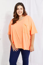 Load image into Gallery viewer, Zenana Neon Lights Full Size Raw Edge Pocket Tee