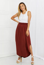 Load image into Gallery viewer, Zenana It's My Time Full Size Side Scoop Scrunch Skirt in Dark Rust