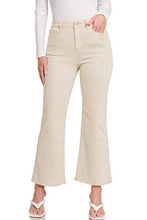 Load image into Gallery viewer, Zenana Acid Washed High Waist Frayed Hem Cropped Kick Flare Jeans