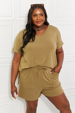 Load image into Gallery viewer, Zenana Full Size Morning Coffee V-Neck Top & Shorts Lounge Set