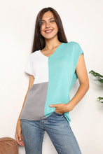 Load image into Gallery viewer, Double Take Color Block V-Neck Knit Top