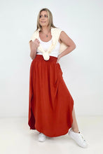 Load image into Gallery viewer, Zenana "Sydney" Smocked Waist Side Slit Maxi Skirt