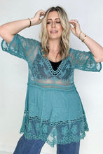 Load image into Gallery viewer, White Birch Half Sleeve Lace Cover up