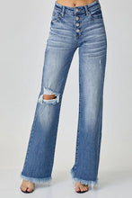 Load image into Gallery viewer, Risen Mid-Rise Button Down Wide Leg Jeans