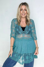 Load image into Gallery viewer, White Birch Half Sleeve Lace Cover up