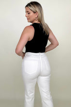 Load image into Gallery viewer, Risen High Rise Tummy Control Raw Hem Side Slit Straight Jeans