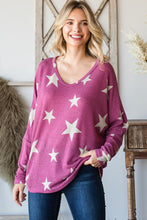 Load image into Gallery viewer, Hopely All Stars V-Neck Knit Oversized Top