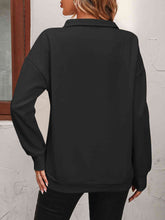 Load image into Gallery viewer, Mandy Zip-Up Dropped Shoulder Sweatshirt  ** 5-10 business day shipping! **