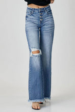 Load image into Gallery viewer, Risen Mid-Rise Button Down Wide Leg Jeans