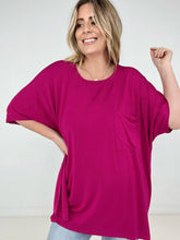 Load image into Gallery viewer, Zenana "Modish Comfort" Rayon Oversized Front Pocket Top