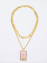 Load image into Gallery viewer, Melania Clara Double Layer Enamel Fortune Tarot Cards Pendant Necklace