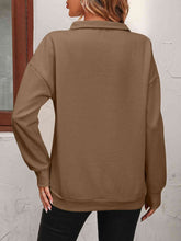 Load image into Gallery viewer, Mandy Zip-Up Dropped Shoulder Sweatshirt  ** 5-10 business day shipping! **