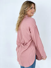 Load image into Gallery viewer, Easel "Twisted Tunic" Solid Button Down Tunic Shirt